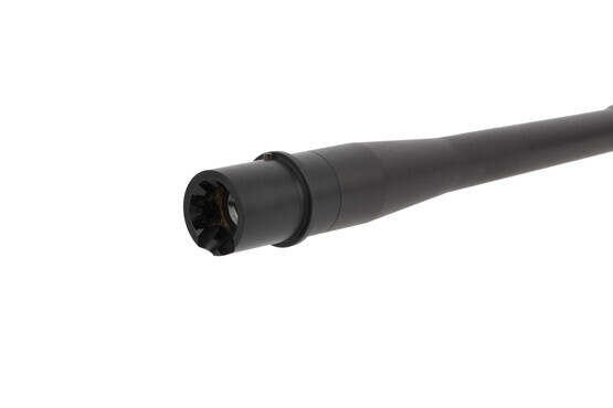 The Criterion AR10 barrel comes with an M4 extension and feed ramps